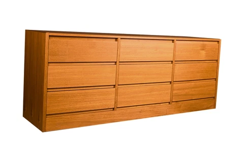 Mid Century Danish Teak Long Double Dresser Cover