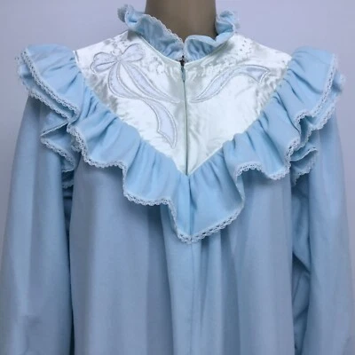 Camisón vintage para mujer talla S Gillian O’Malley modesto satinado yugo franela larga Foto 1 de 4