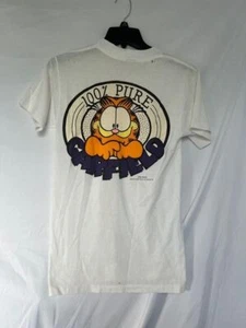 Vintage 1978 Garfield Jim Davis 100 % reines Garfield T-Shirt - weiß - M Sun TAG - Bild 1 von 12