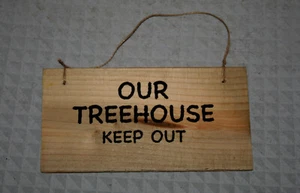 Custom Personalised Treehouse Hanging Outdoor Sign Plaque Home Kids Den Garden - Picture 1 of 49