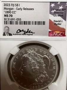 2023 “1890 CC” 1 Oz MORGAN SILVER $1 FIJI NGC 70 EARLY RELEASE UNCIRCULATED - Picture 1 of 4