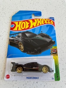 HOT WHEELS 2022 - PAGANI ZONDA R BLACK - 7/10 HW EXOTICS #215/250 S7 - Picture 1 of 2