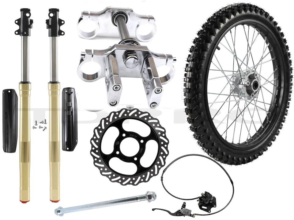 Front Forks Suspension + 19" Wheel 70/100-19 Tire Disc Brake Kit For Honda XR100 - Image 1 of 4