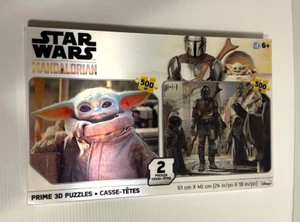 New 3D Star Wars Mandalorian Lenticular Puzzles Mando Grogu Jawas Double Pack - Picture 1 of 4