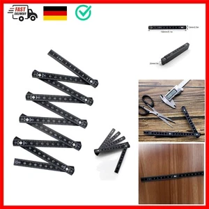 Zollstock 1m, Meterstab Schwarz, Skalierbar Mini Zollstöcke mit Doppelskala, ... - Bild 1 von 8