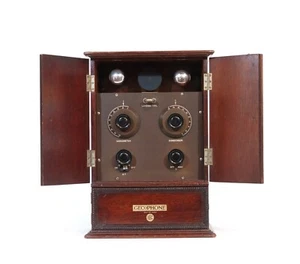 1923 Gecophone Radio w/Gated Case, RF Coils & Exposed Tubes * Stunning * Works - Picture 1 of 14