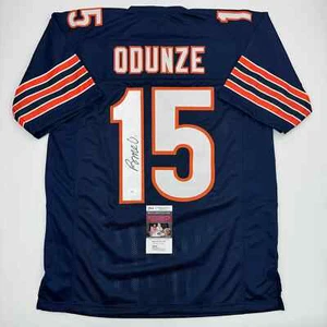 Autographed/Signed Rome Odunze Chicago Blue Football Jersey JSA COA - Picture 1 of 4