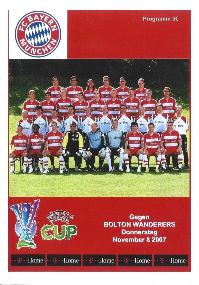 BAYERN MUNICH v BOLTON WANDERERS  2007/08   UEFA CUP     Unofficial Issue - Image 1 of 1