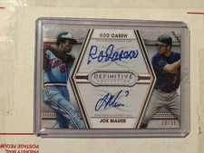 2022 Topps Definitive Collection Rod Carew Joe Mauer Dual Auto 18/35 Twins RAW