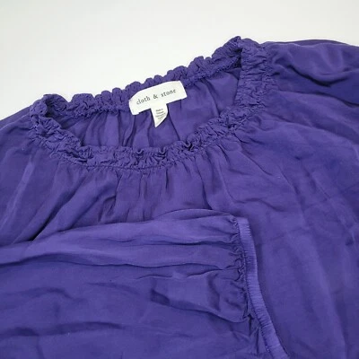 Cloth & Stone, Plum Off Shoulder Blouse, Elastic Bottom, Size L Foto 1 de 4