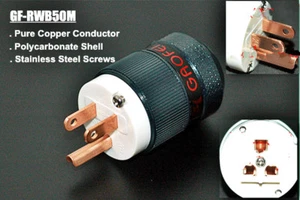 1x Hifi RWB50M Rojo Cobre PURO EE. UU. Mains Enchufe de CA Conector macho CA - Imagen 1 de 2