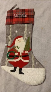  Personalized Michelle Christmas Stocking  18" santa - Picture 1 of 3