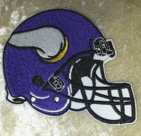 Minnesota Vikings Helmet Iron On Embroidered Patch ~USA Seller~FREE Ship Cover