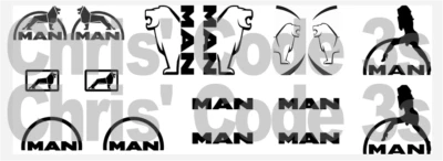 Code 3 Adhesive Vinyl Decal Suit WSI / Tekno 1/50 MAN cabs - MAN Logos - Image 1 of 4