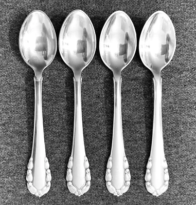 4 cucharas de café rosa esterlina GEORG JENSEN (Dinamarca) Lirio del Valle Foto 1 de 4