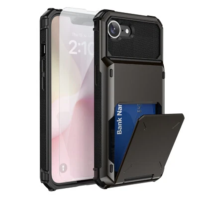 Funda tipo billetera con tarjetero + protector de pantalla para iPhone 16e 17 15 14 13 12 11 Foto 1 de 4