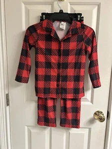 Boys Calvin Klein 2-Piece Red/Black Long Sleeve Pajama Set-Size 6-6X - Picture 1 of 12