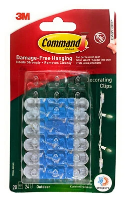 Command Clips Outdoor Waterproof Party Christmas Decorating - 20 Clips - Image 1 of 3