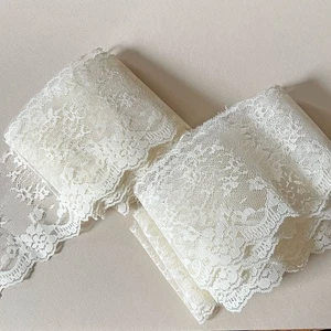 2 piezas 4” Borde de encaje blanco 2-1/2+ yardas y 3-1/2+ yardas artesanías costura boda - Imagen 1 de 7