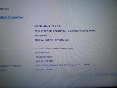 HP Elitebook 745 G3 AMD Pro A10-8700B R6/16 GB sin HDD/OS Foto 1 de 4