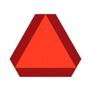 Metal Slow Moving Vehicle Sign, Safety Triangle Sign - 14 x16 Inches - Reflec... - Picture 1 of 6