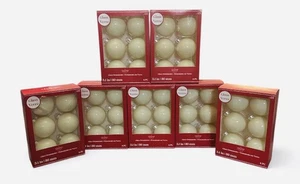 42 (7 Packungen) Neu im Karton Ashland cremefarbene runde Glasornamente 3,1 Zoll UVP 69,93 $ - Bild 1 von 3