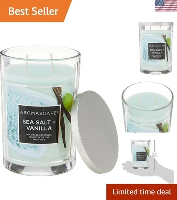 Signature Sea Salt & Vanilla Scented Jar Candle - Eco-Friendly & Stylish 19 Oz - Image 1 of 4