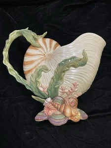 Fitz & Floyd Oceana Muster Nautilus Krug Muscheln Muscheln groß 10" T - Bild 1 von 13