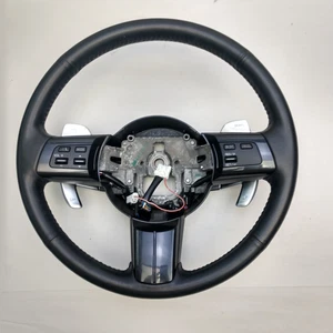 2008-2015 Mazda MX-5 Miata Black Leather Wrapped Steering Wheel Paddle Shifters - Picture 1 of 11