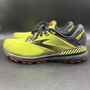 Brooks Adrenaline GTS 22 Mens Size 11 Neon Black Running Walking Shoes Sneakers - Picture 1 of 14