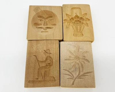 Vtg Dutch German Wood Springerle Carved Cookie Molds Shortbread Marzipan Lot #1 - Image 1 of 4