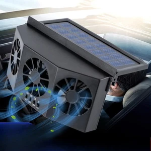 Solar Powered Car Cooling Fan 3 Air Cooler Auto Window Air Vent Ventilation Fan - Picture 1 of 13