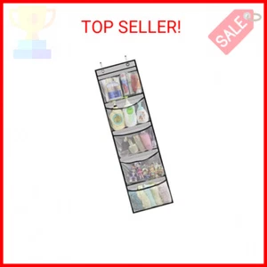 Over The Door Organizer with 5 Large Pockets, Hanging Storage Shelves, Behind Th - Picture 1 of 2