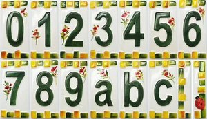 Keramik Zahlen Ziffern Buchstaben Kacheln Fliesen Hausnummer ca. 11,5 x 5,5 cm - Bild 1 von 18