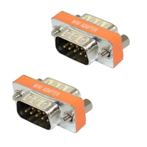 Good Quality Mini Null Modem DB9 Male to DB9 Male plug Adapter Gender Changer - Picture 1 of 3