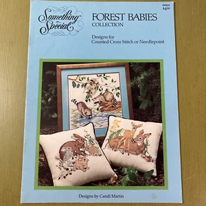 Forest Babies cross stitch or needlepoint pattern booklet Something Special vtg - Picture 1 of 13