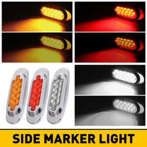 10X Marker Lights 6.5" LED Truck Trailer Oval Clearance Side Light Amber Red EXC - Picture 1 of 18