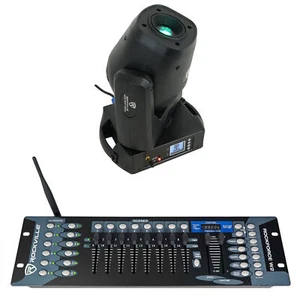 Rockville ROCK SPOT 260W DJ Moving Head Spot/Gobo Light+Wireless DMX Controller - Picture 1 of 12