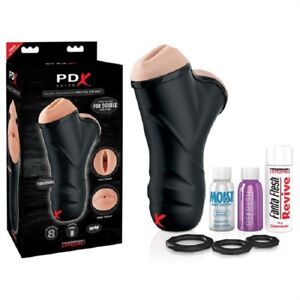Pipedream Extreme Elite Double Penetration Vibrating Stroker, Adult Male Sex Toy
