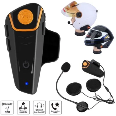 2x1000m BT-S2 Bluetooth Motorcycle Helmet Headset Intercom Waterproof FM Radio - Image 1 of 4