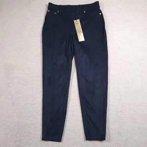 DG2 Diane Gilman Pull-On Suede Skinny Pants Women's Petite Small PS Blue Soft - Picture 1 of 14