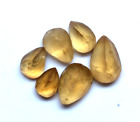 6PCs Natural Yellow Citrine Druzy Stone 27CRTs Loose Citrine Pear Shape GEMD MY4