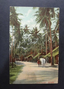Tarjeta fotográfica a color de Malasia Penang mediados de 1900 sin usar, pueblo nativo - Imagen 1 de 2