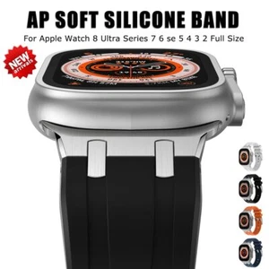 Luxury Designer Rugged Silicone Strap For Apple Watch Band Ultra 49/45/44/42mm - Picture 1 of 41
