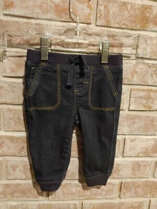 Baby Wrangler Jeans 3-6 Monate blau dunkle Waschung Gummibund bestickte Taschen  - Bild 1 von 4