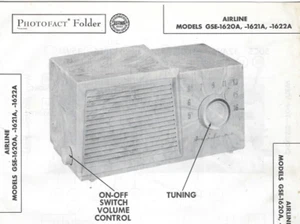 1956 AIRLINE GSE-1620A Tube RADIO Receiver Photofact MANUAL 1621A 1622A Atomic - Picture 1 of 2