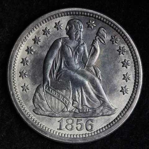1856 Large Date Seated Liberty Silver Dime CHOICE BU *UNCIRCULATED MS E210 WXEST Cover