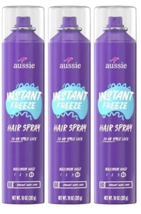 Aussie Instant Freeze Hair Spray LOT OF 3 CANS Aerosol 10 oz 24 Hr Style Lock - Picture 1 of 2