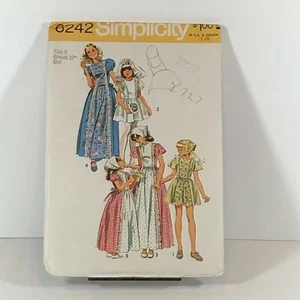 Vintage Simplicity 6242 Priarie Dress & Scarf Girls Size 8 - Picture 1 of 2