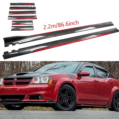 Carbon Fiber Look 86.6" Side Skirt Extension Spoiler Splitter For Honda Odyssey Foto 1 de 4